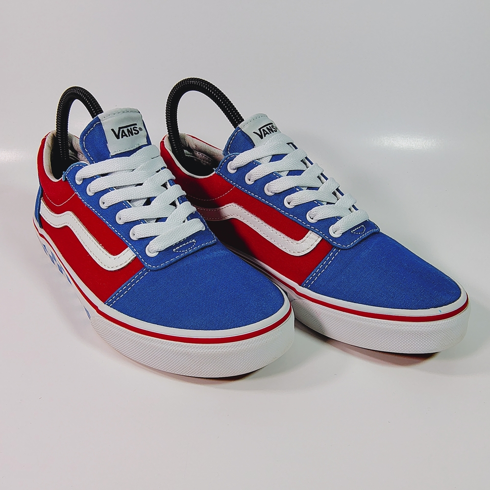 Vans Red and Blue Chekerboard Lace-up Sneakers - Picture 7 of 9